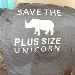 Heather gray “plus size unicorn”